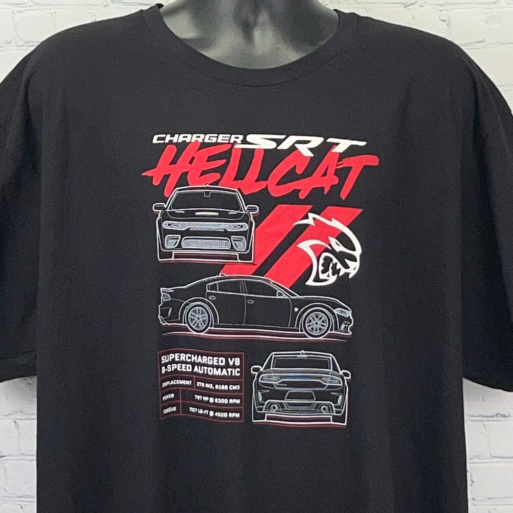 Dodge Charger SRT Hellcat T Shirt 3XL XXXL Black FSG Freedom Street Garage Tee